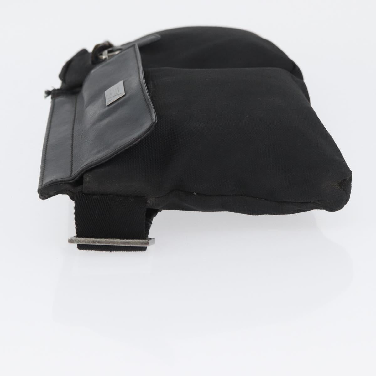 GUCCI Waist bag Canvas Black Silver 28566 Auth 174571