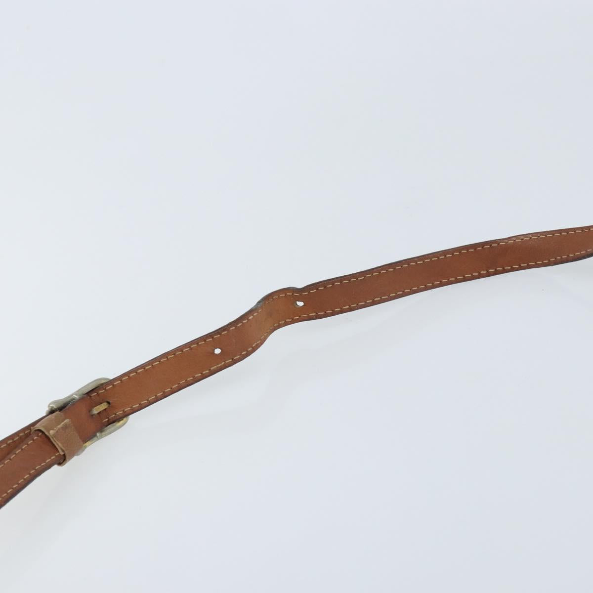 CELINE Macadam Canvas Shoulder Bag PVC Leather Brown Gold Auth 174572