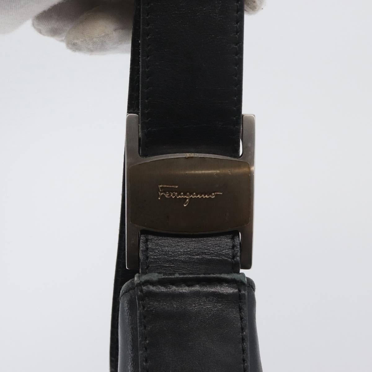 Salvatore Ferragamo Vala Shoulder Bag Leather Black Auth 174573