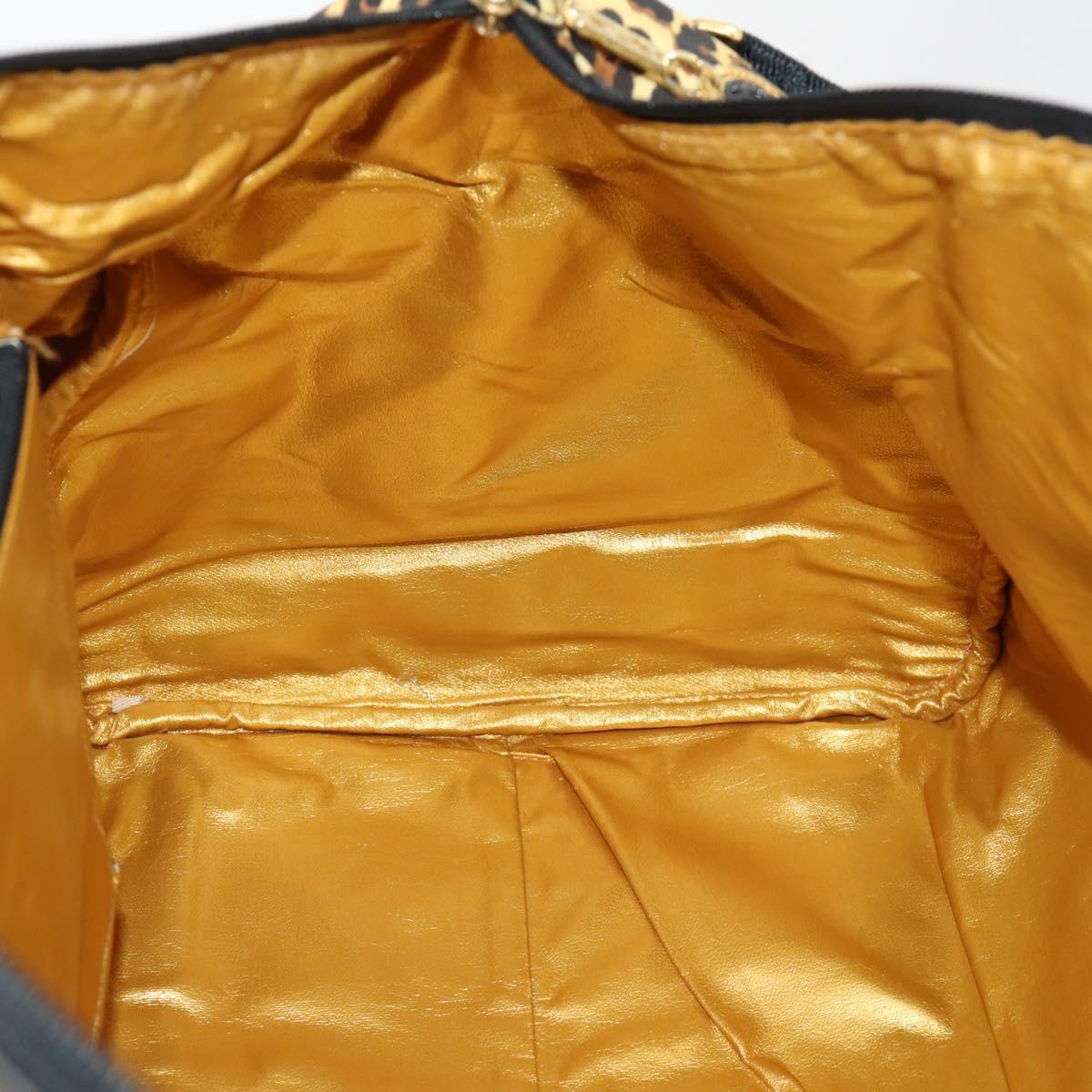 Gianni Versace Boston Bag PVC 2way Yellow Black gold Auth 174587