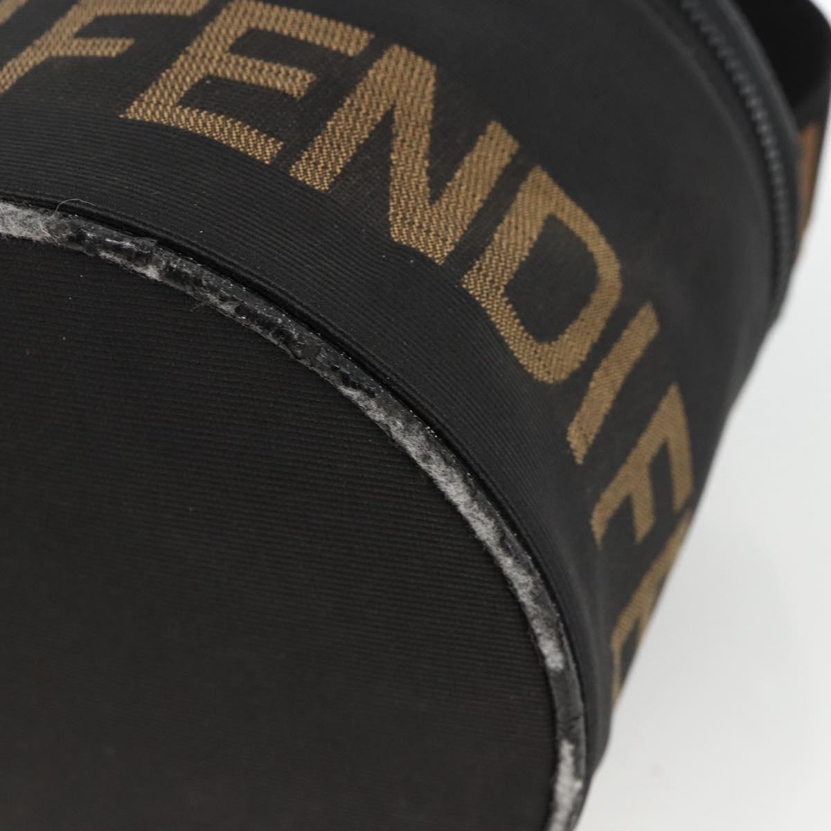 FENDI Hand Bag Black Gold Auth 174605