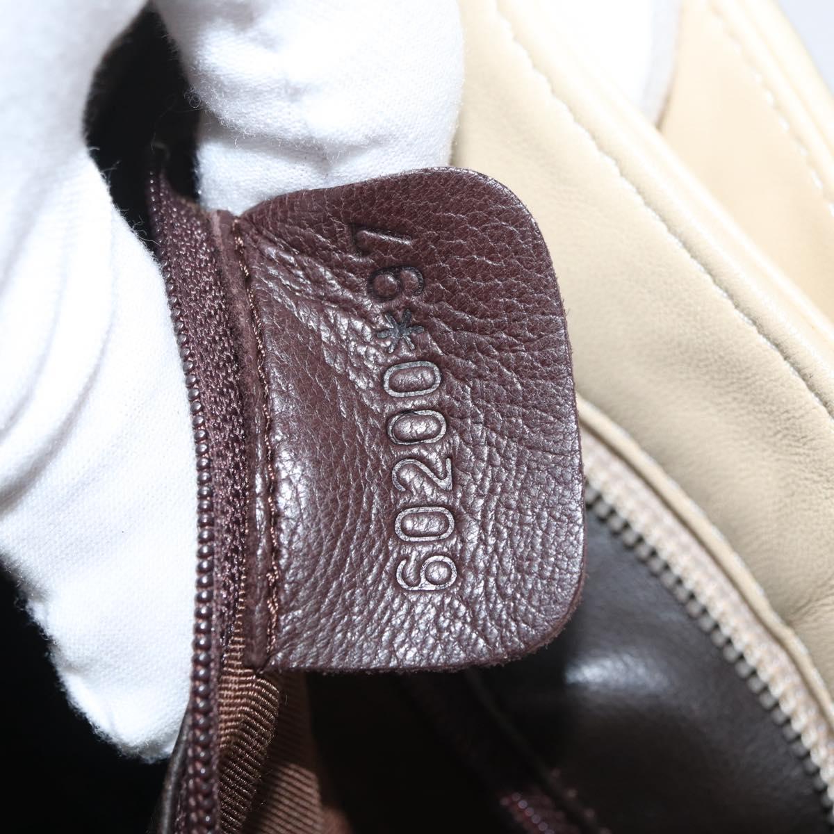 BALLY Tote Bag Leather Beige Brown gold Auth 174609