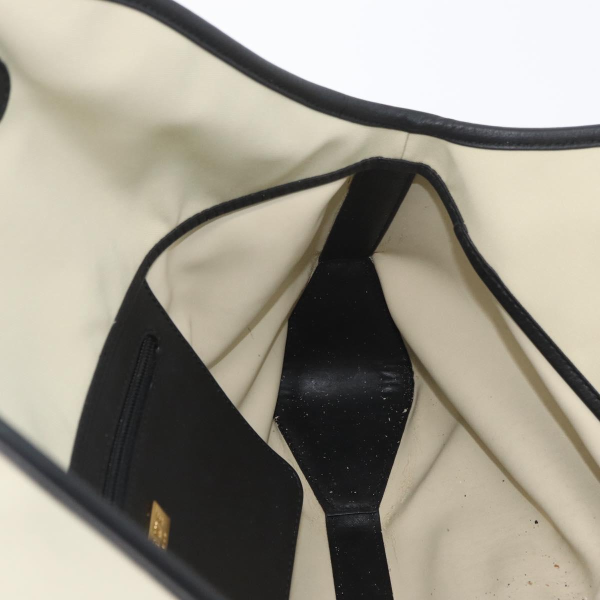 LOEWE Hand Bag Canvas Leather Beige Gold Auth 174611