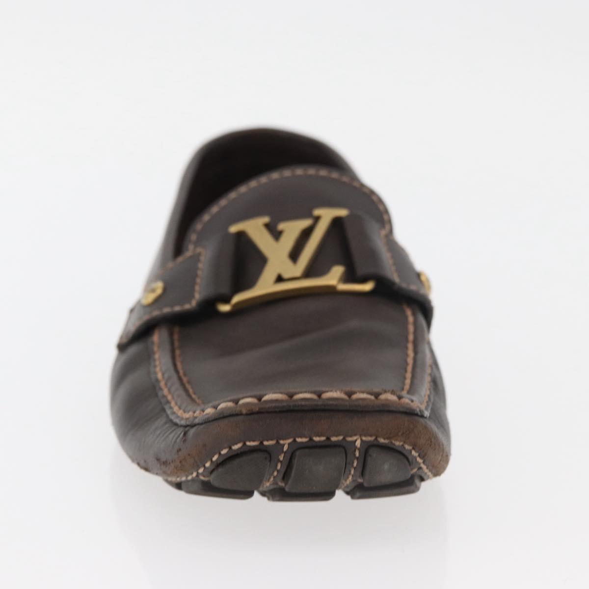 LOUIS VUITTON Monte Carlo line Driving Shoes 7 1/2 Brown LV Auth 174634A