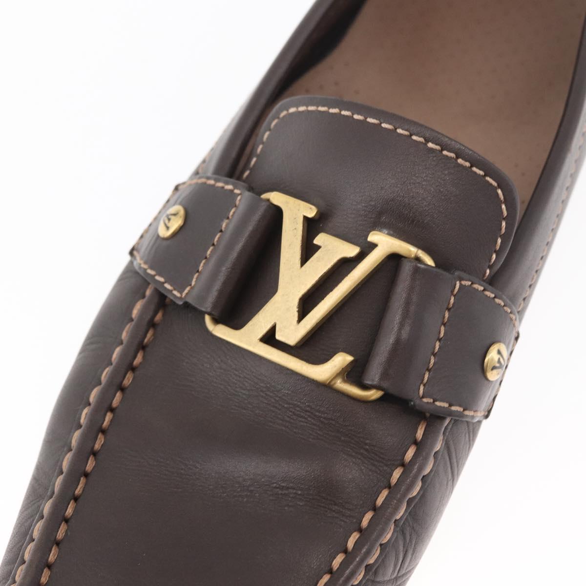 LOUIS VUITTON Monte Carlo line Driving Shoes 7 1/2 Brown LV Auth 174634A