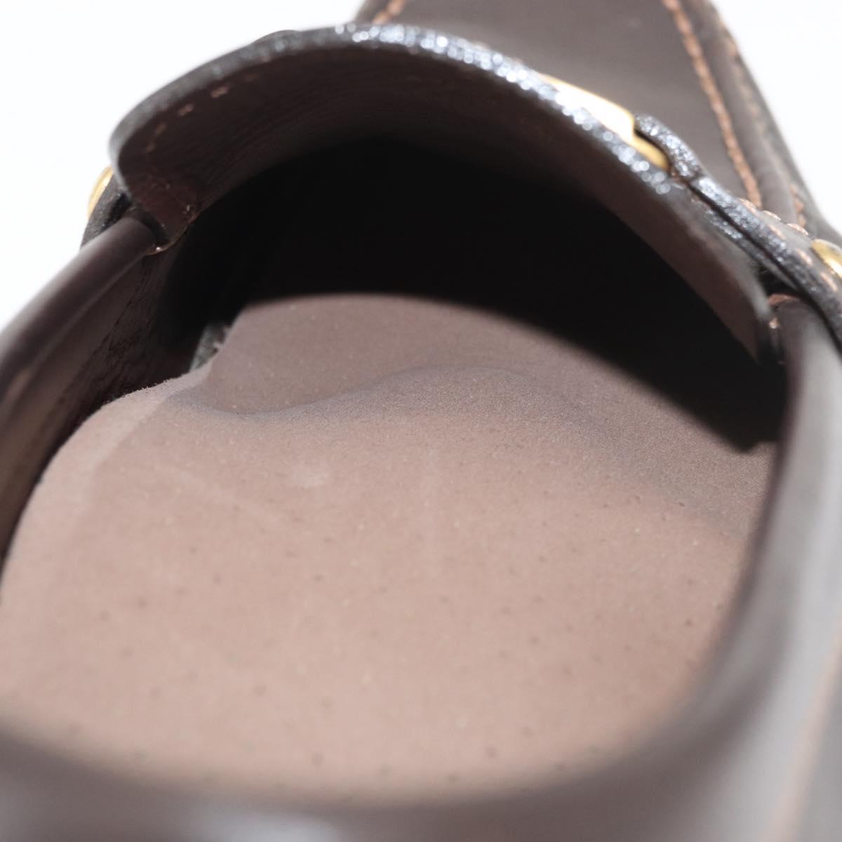 LOUIS VUITTON Monte Carlo line Driving Shoes 7 1/2 Brown LV Auth 174634A