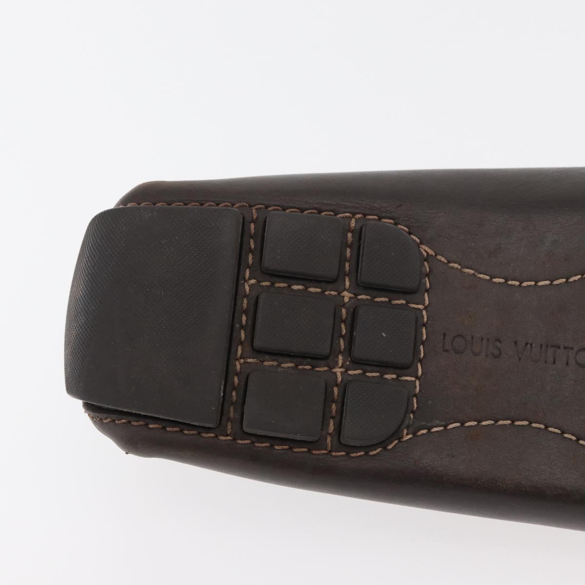 LOUIS VUITTON Monte Carlo line Driving Shoes 7 1/2 Brown LV Auth 174634A