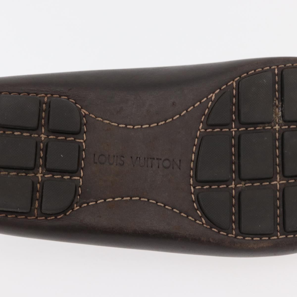 LOUIS VUITTON Monte Carlo line Driving Shoes 7 1/2 Brown LV Auth 174634A