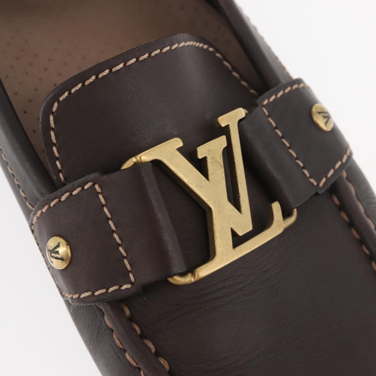 LOUIS VUITTON Monte Carlo line Driving Shoes 7 1/2 Brown LV Auth 174634A