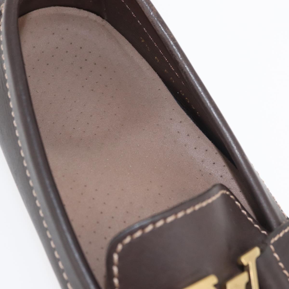 LOUIS VUITTON Monte Carlo line Driving Shoes 7 1/2 Brown LV Auth 174634A