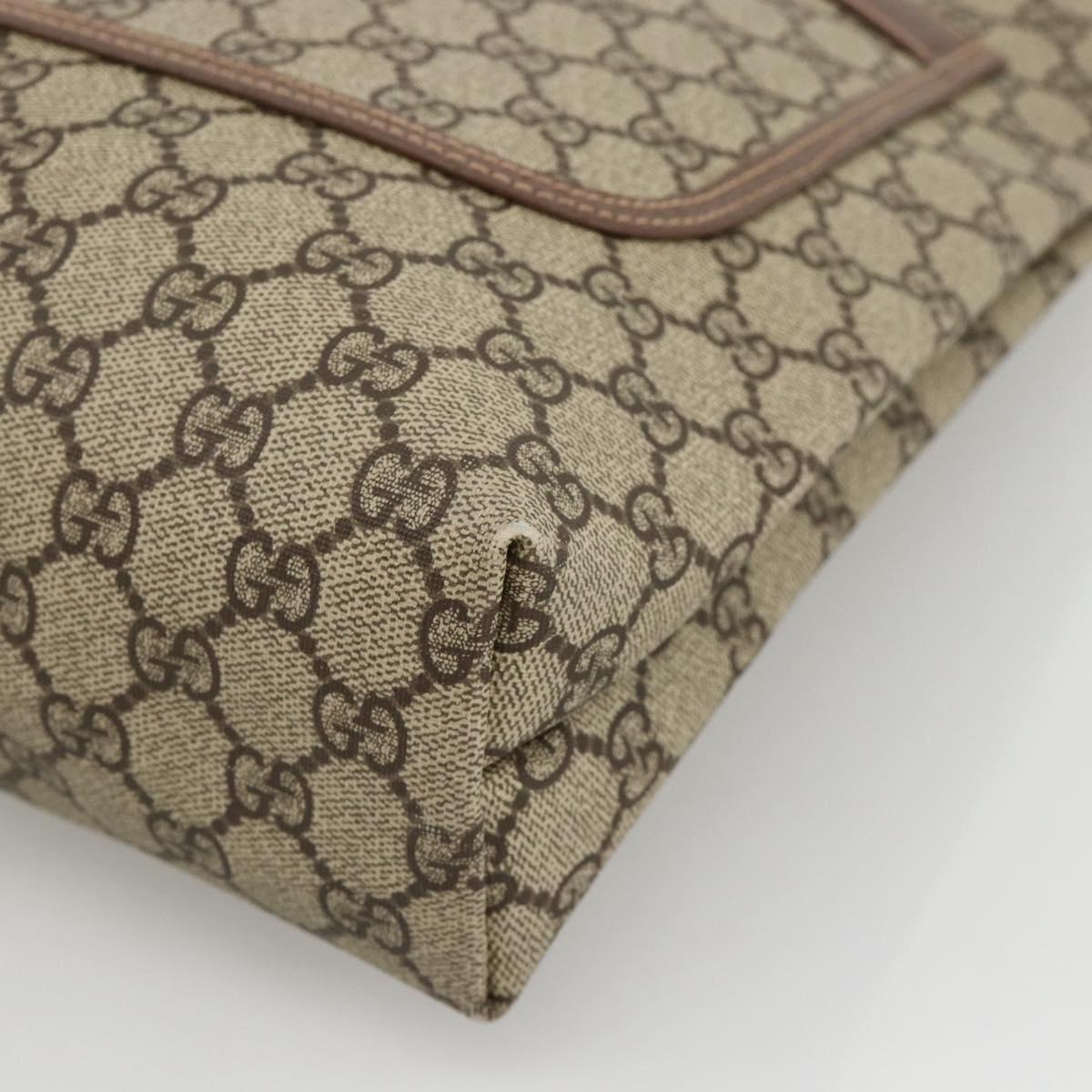 GUCCI GG Supreme Web Sherry Line Bag PVC Beige 002 58 6487 4023 Auth 174650A