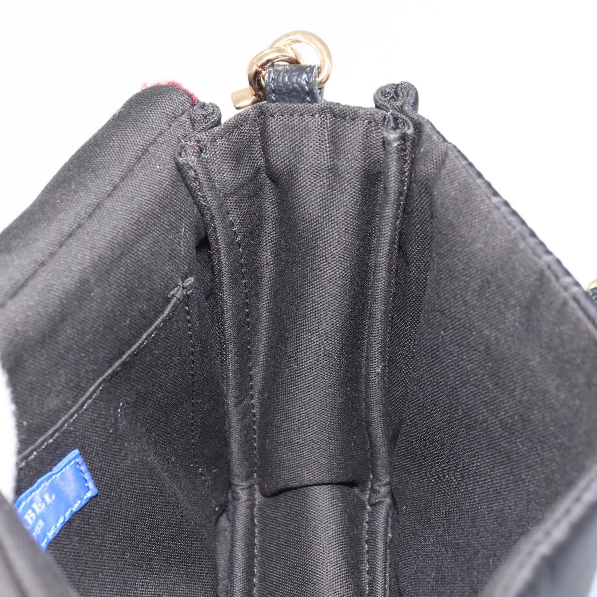 BLUE LABEL CRESTBRIDGE CB Check Shoulder Bag Nylon Wool Gold Red Auth 174651A