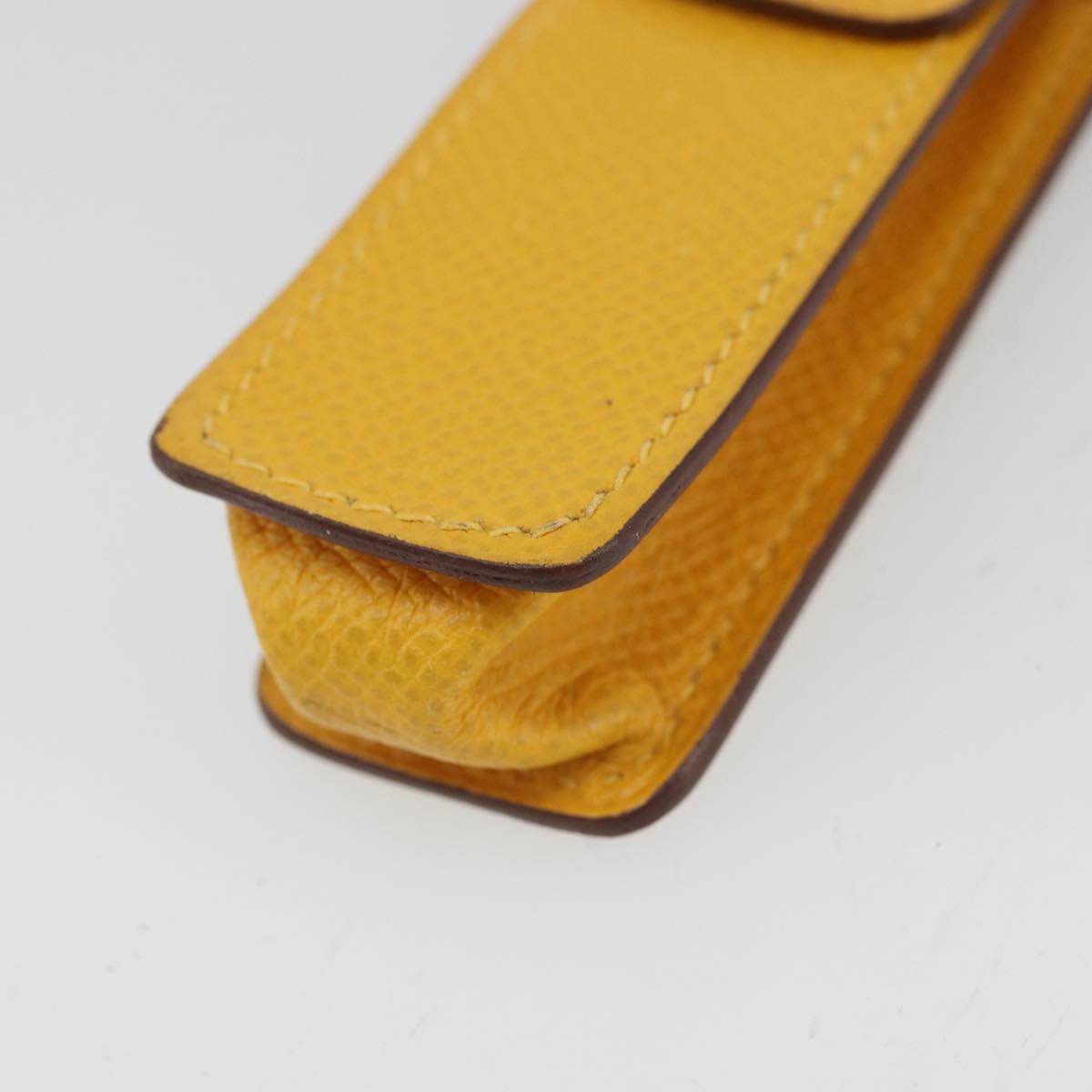 HERMES Serie Small Item Case Accessory Case Leather Yellow Auth 174688A