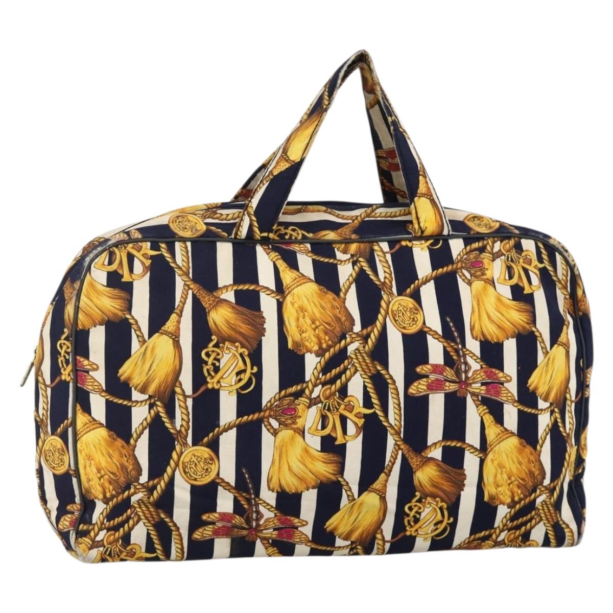 Christian Dior Hand Bag Canvas Yellow Auth 174700