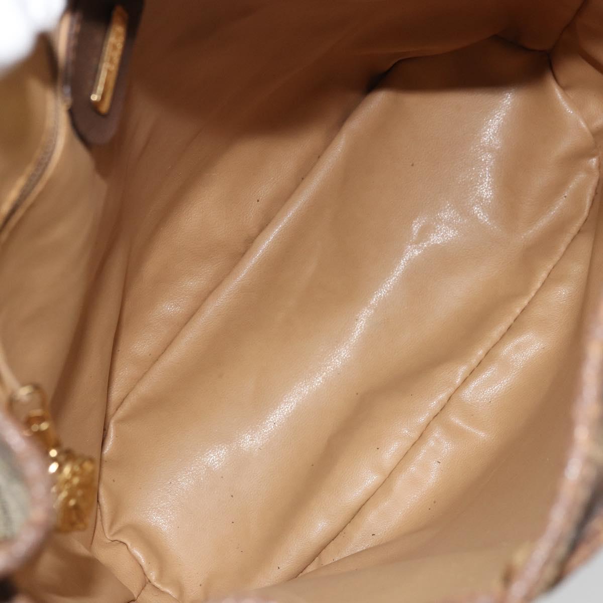 GUCCI GG Supreme Shoulder Bag PVC Beige Gold Auth 174721