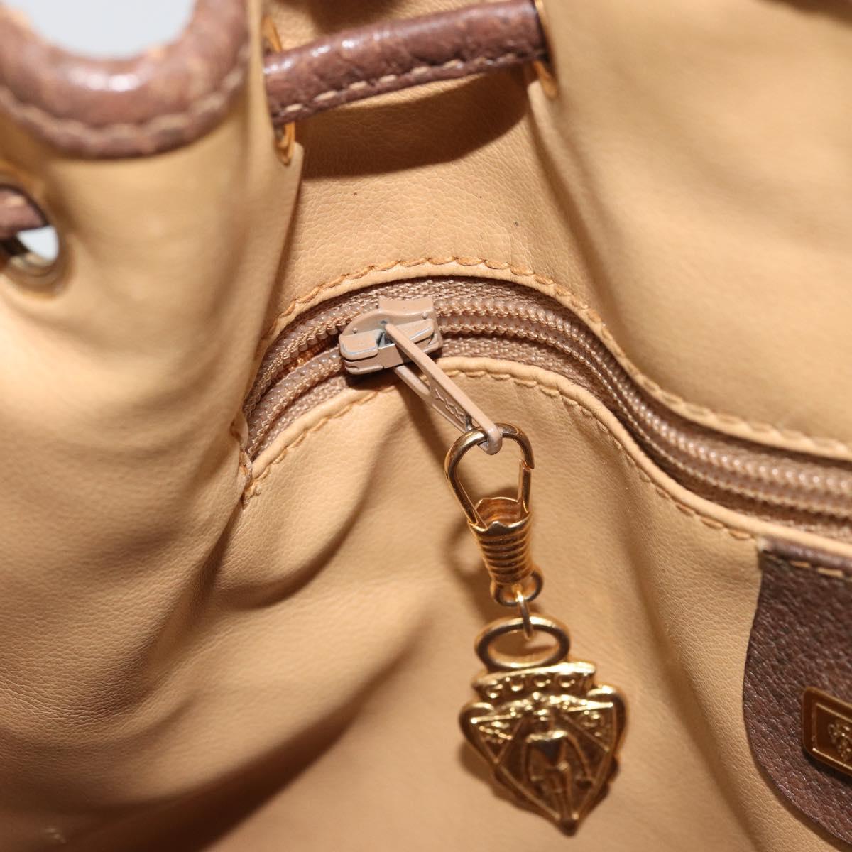 GUCCI GG Supreme Shoulder Bag PVC Beige Gold Auth 174721
