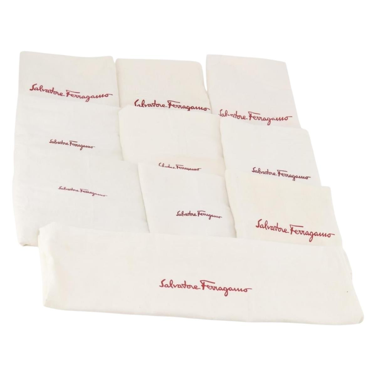 Salvatore Ferragamo Dust Bag Cotton 10 sheets set White Auth 174731