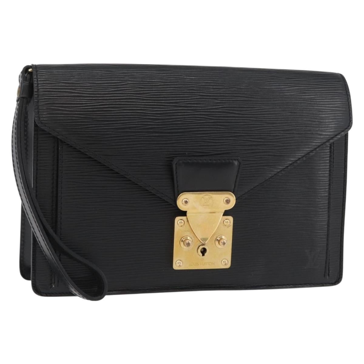 LOUIS VUITTON Epi Serie Dragonne Clutch Bag Black Noir M52612 LV Auth 174735