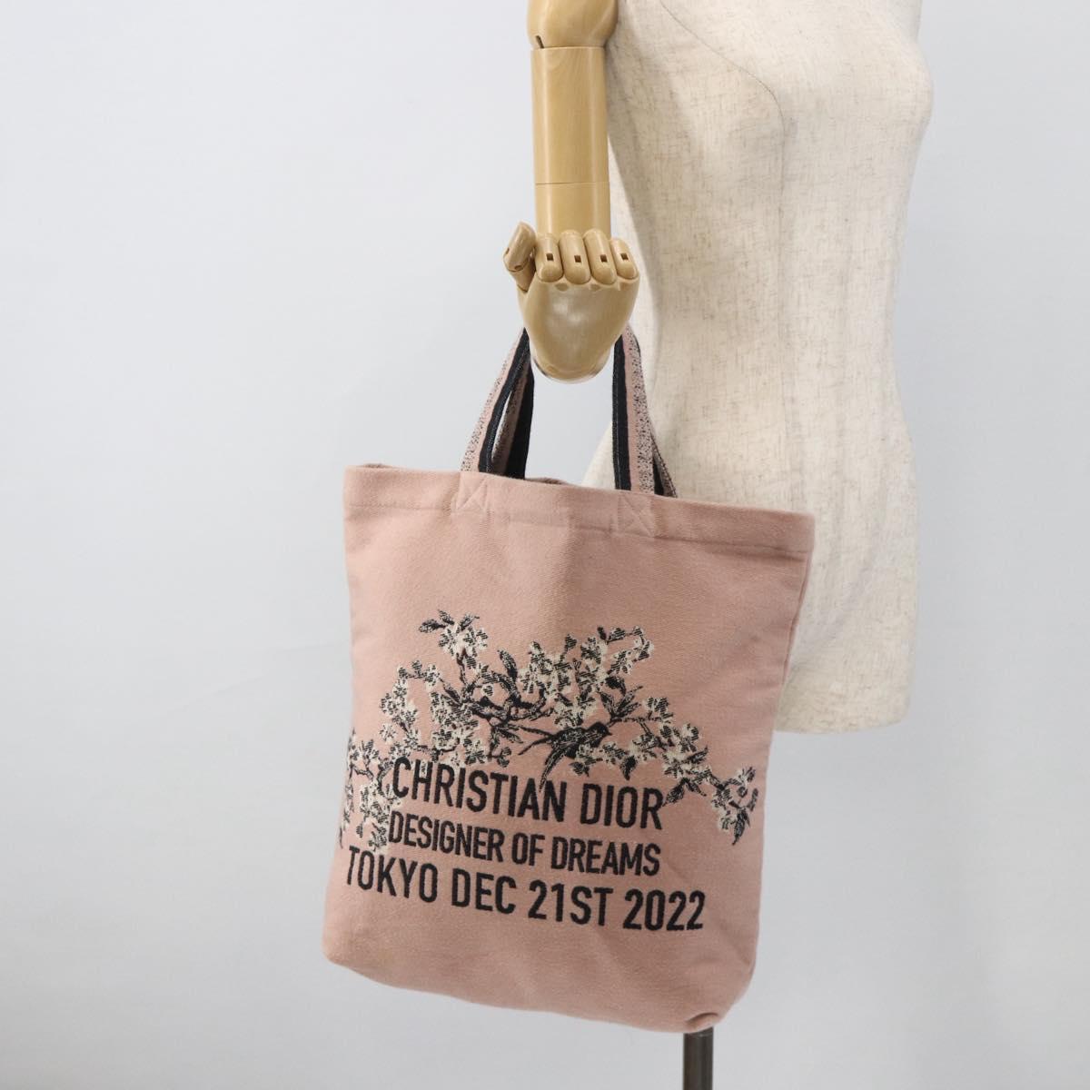 Christian Dior Tote Bag Canvas Pink Auth 174744A