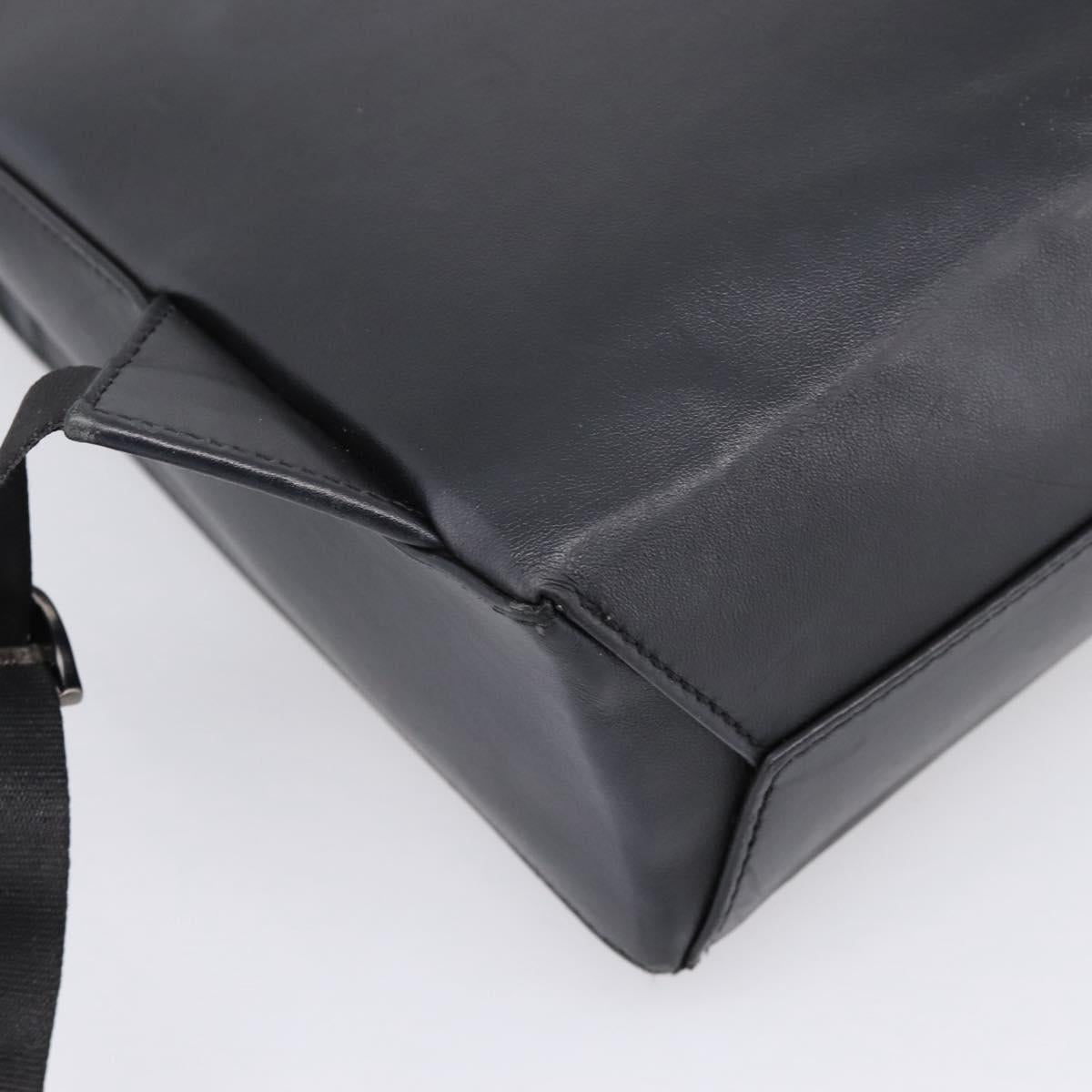 FENDI Backpack Leather Black Silver Auth 174752