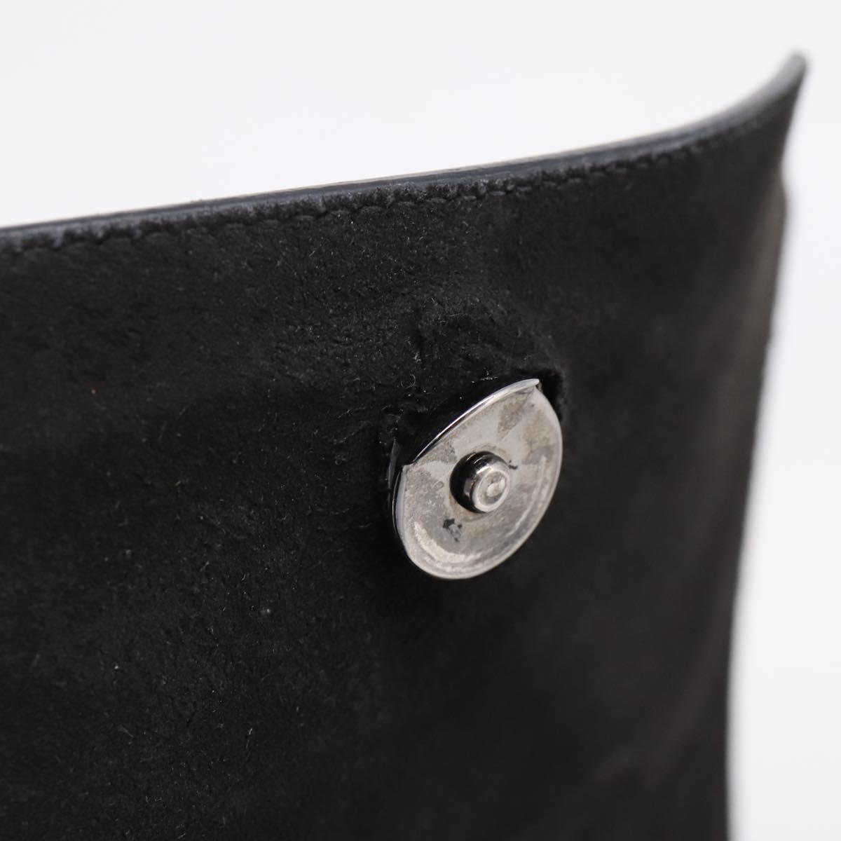 FENDI Backpack Leather Black Silver Auth 174752