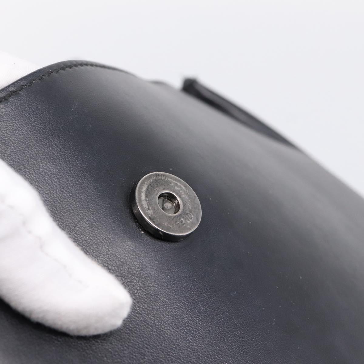 FENDI Backpack Leather Black Silver Auth 174752
