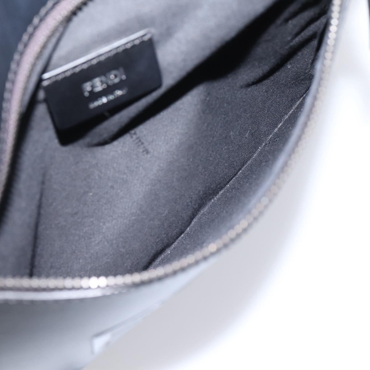 FENDI Backpack Leather Black Silver Auth 174752