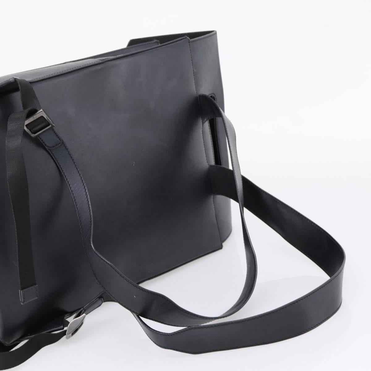 FENDI Backpack Leather Black Silver Auth 174752