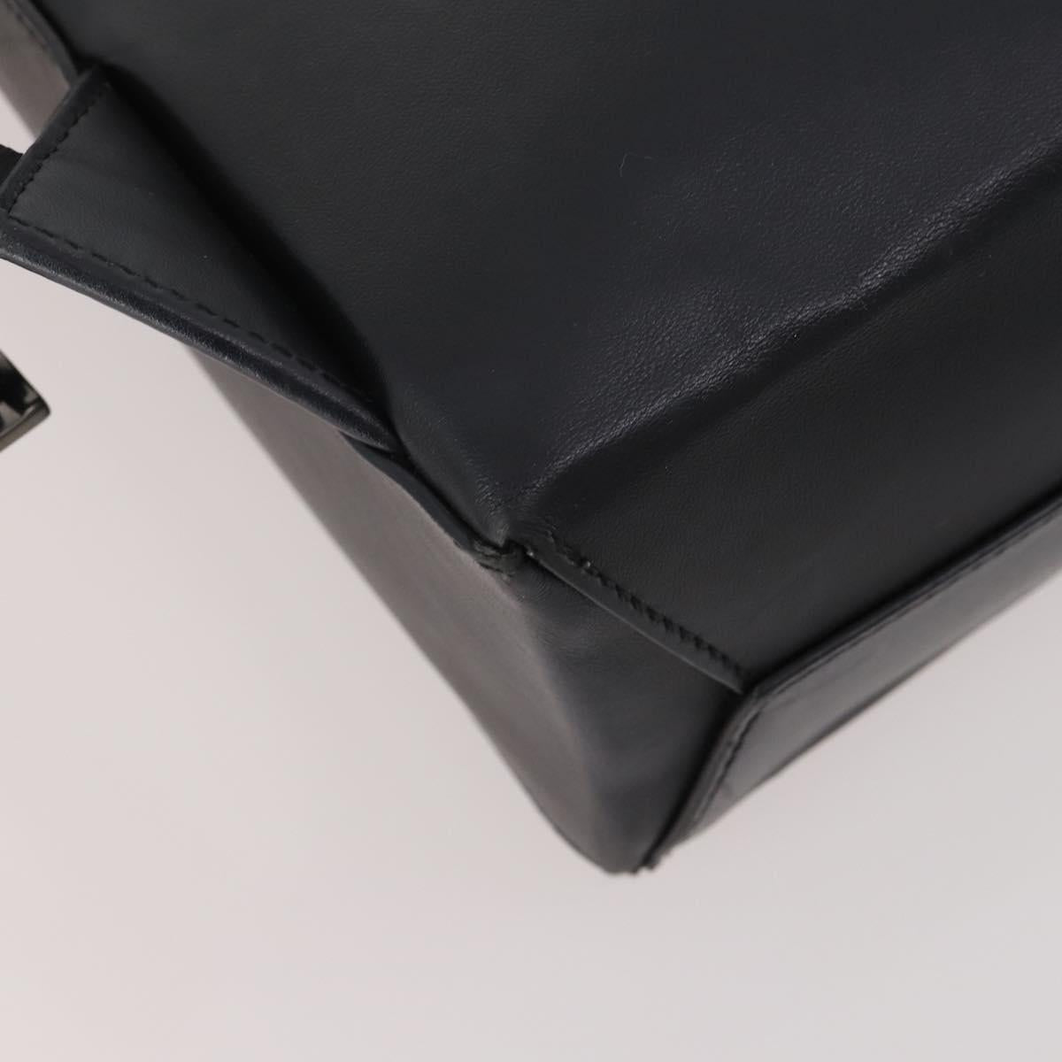 FENDI Backpack Leather Black Silver Auth 174752A