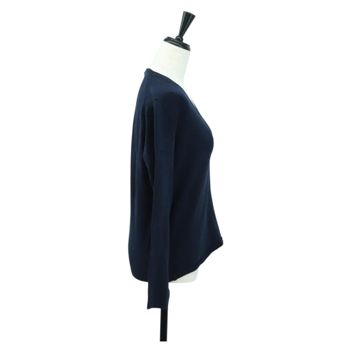 PRADA Long Sleeved T Shirt Cotton Navy Auth 174765A