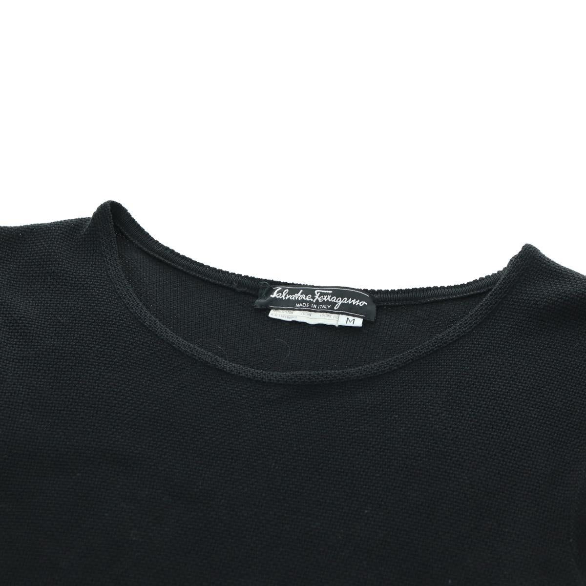 Salvatore Ferragamo One Piece Cotton M Black Auth 174769A