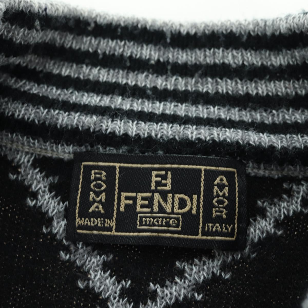 FENDI Zucca Canvas Knit Sweater Wool Gray Auth 174772A