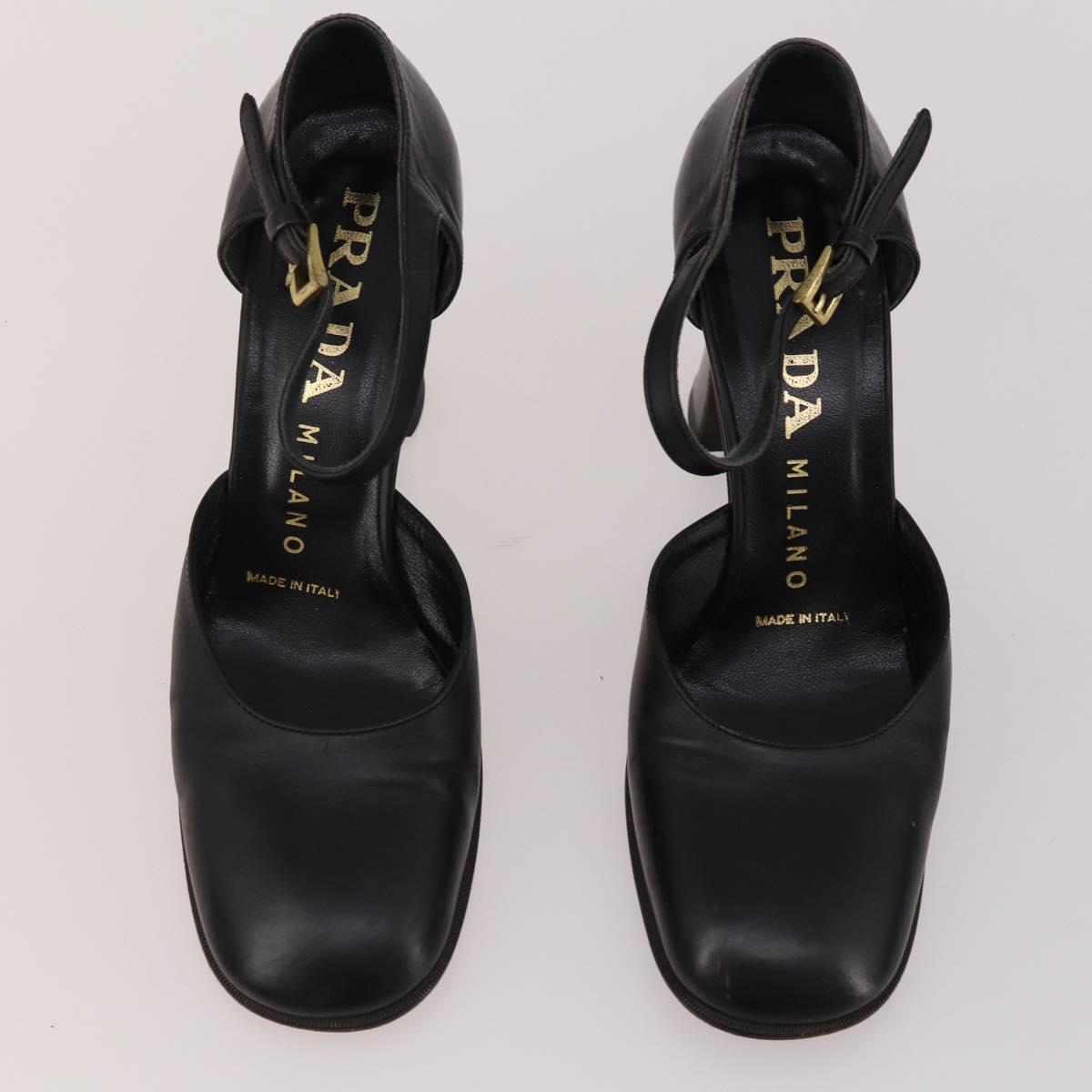 PRADA Shoes Suede Leather 5 Set Brown black Auth 174775