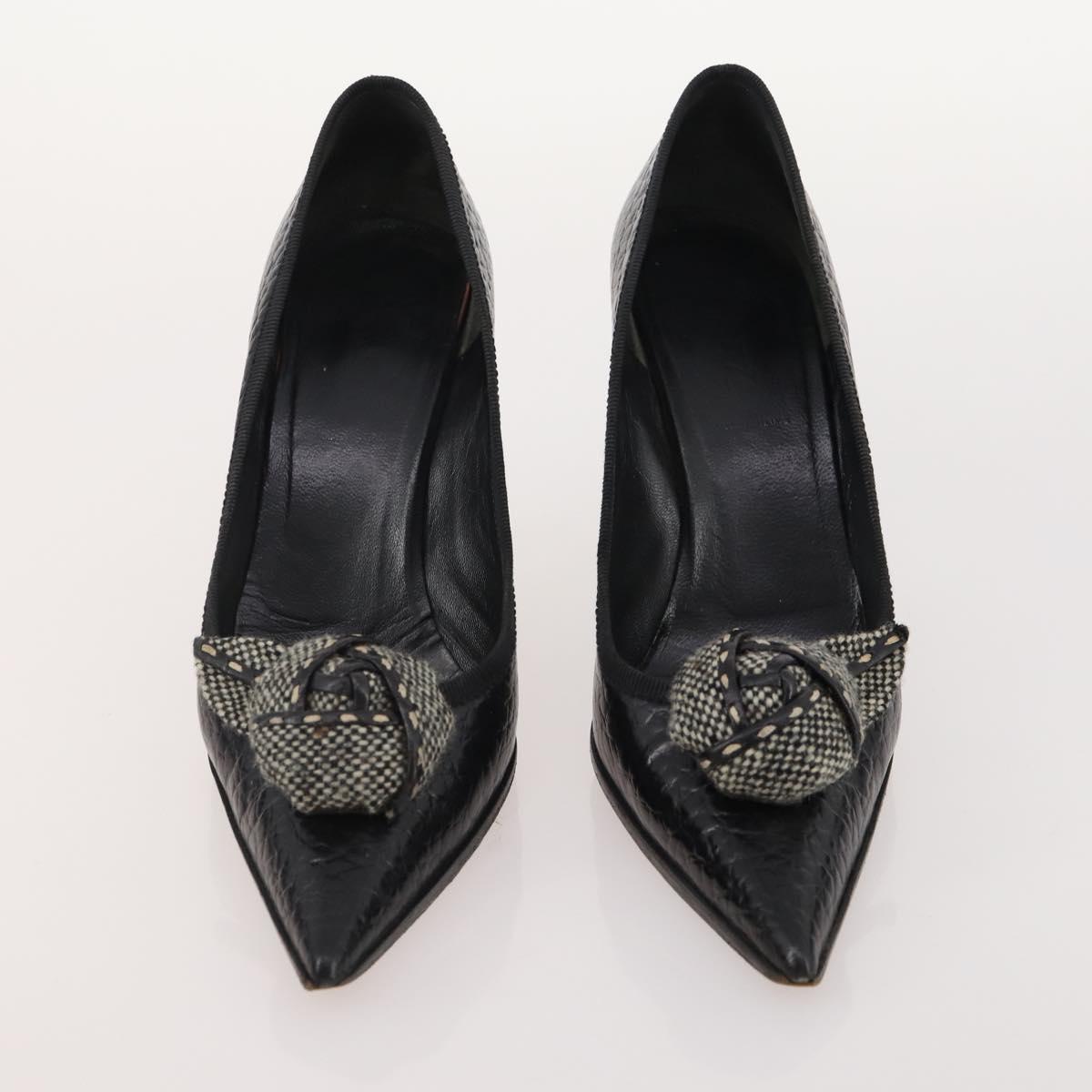 PRADA Shoes Suede Leather 5 Set Brown black Auth 174775