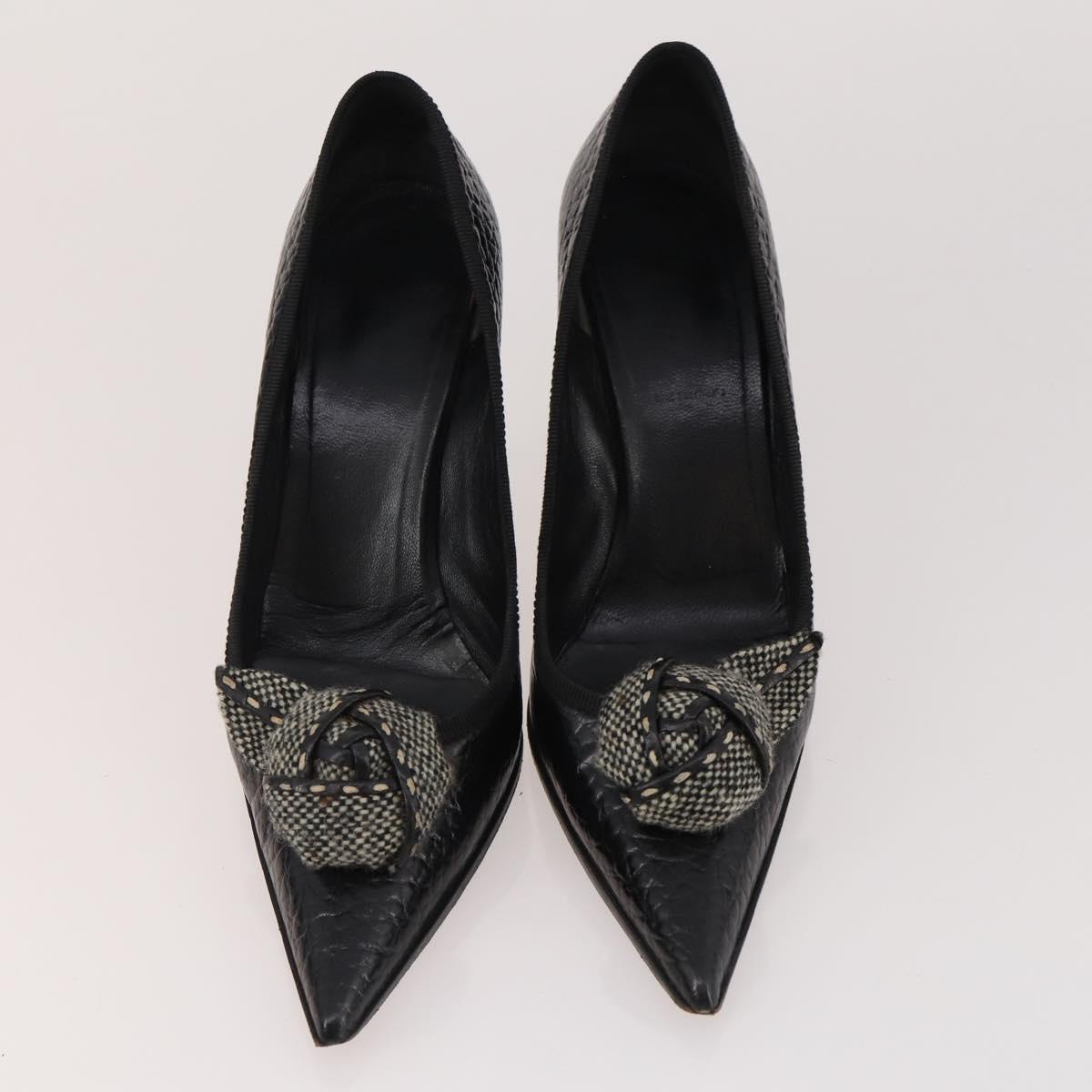 PRADA Shoes Suede Leather 5 Set Brown black Auth 174775