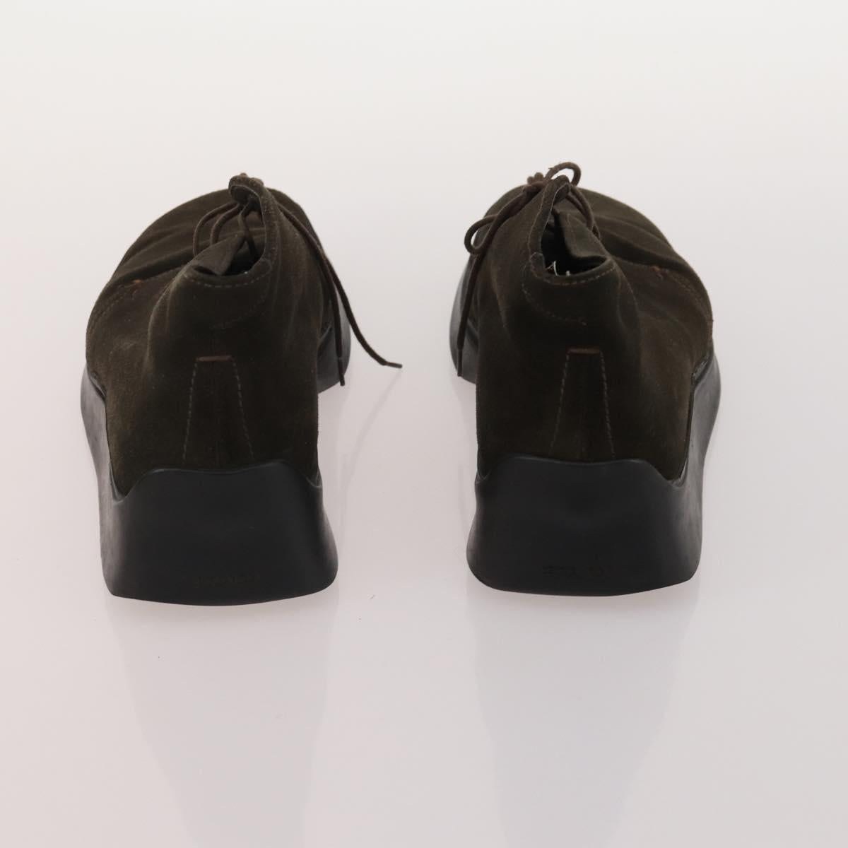 PRADA Shoes Suede Leather 5 Set Brown black Auth 174775