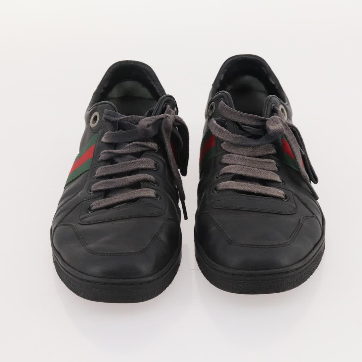 GUCCI Shoes Suede Leather 3 Set Black Khaki white Auth 174777