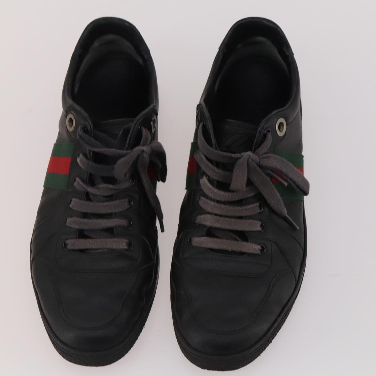 GUCCI Shoes Suede Leather 3 Set Black Khaki white Auth 174777