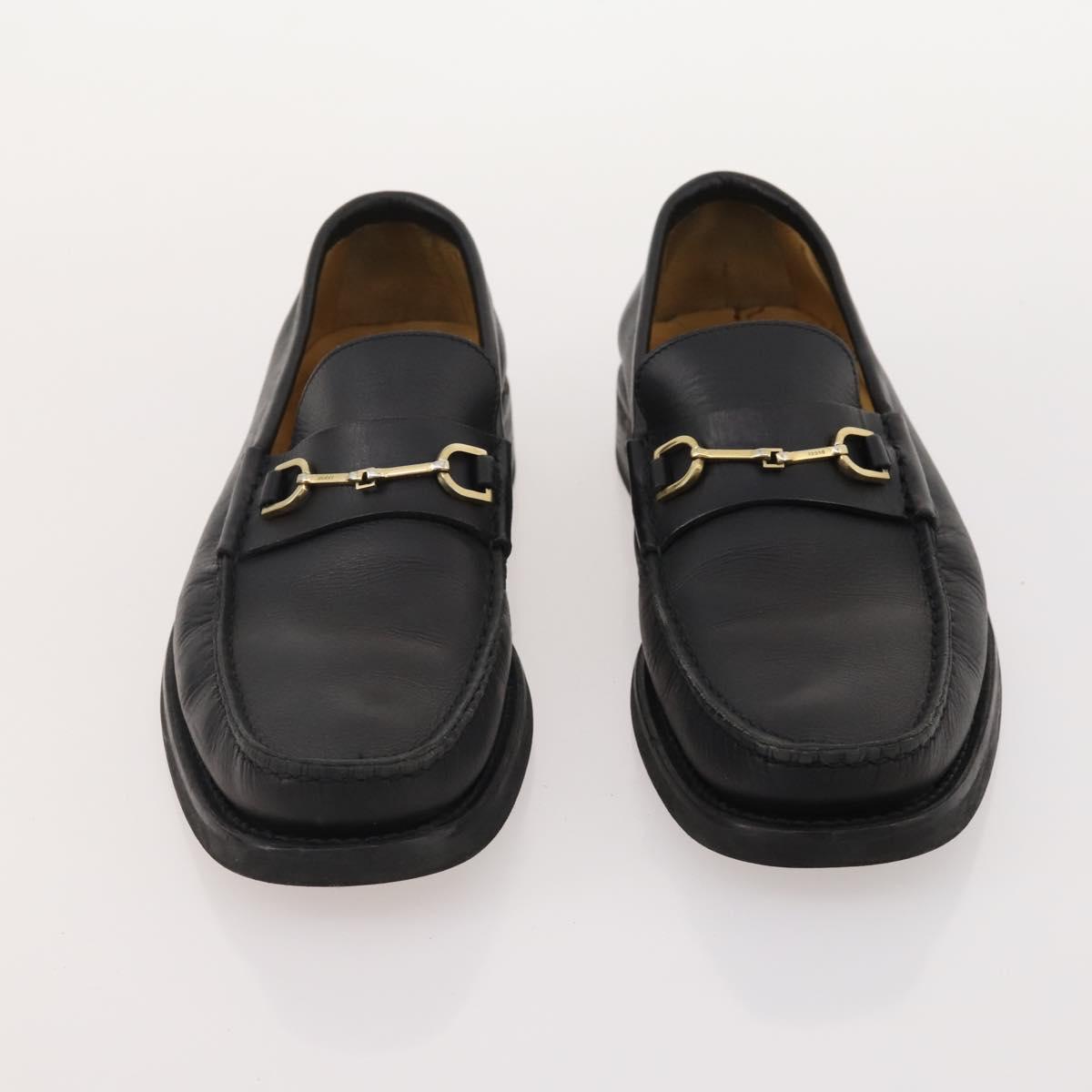 GUCCI Shoes Leather 4 Set Black Brown Auth 174779