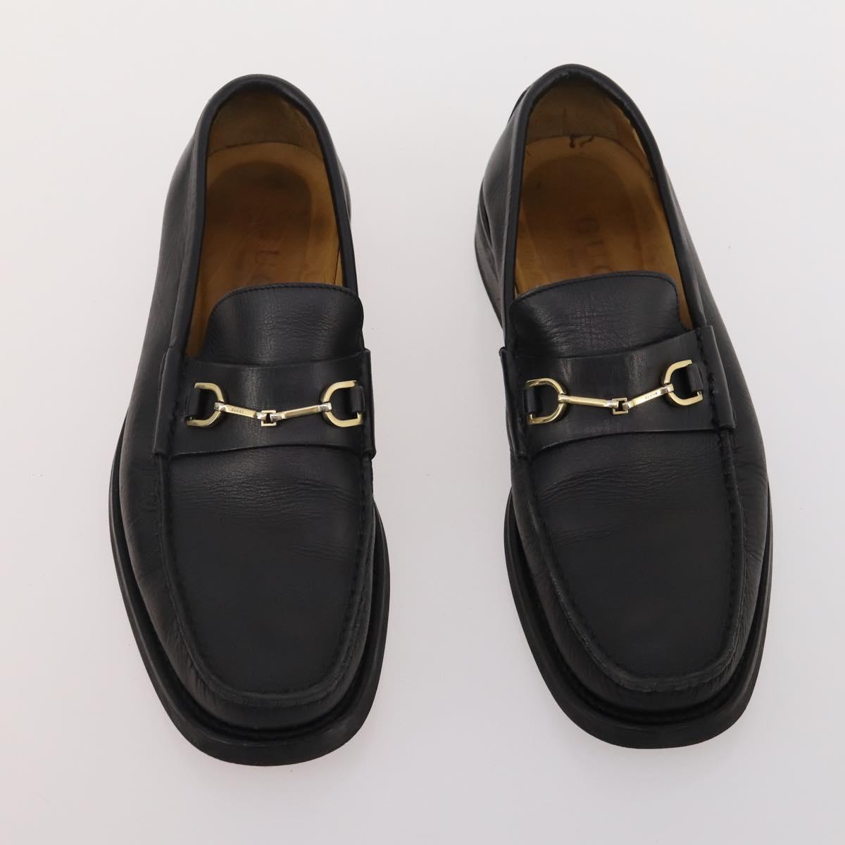 GUCCI Shoes Leather 4 Set Black Brown Auth 174779
