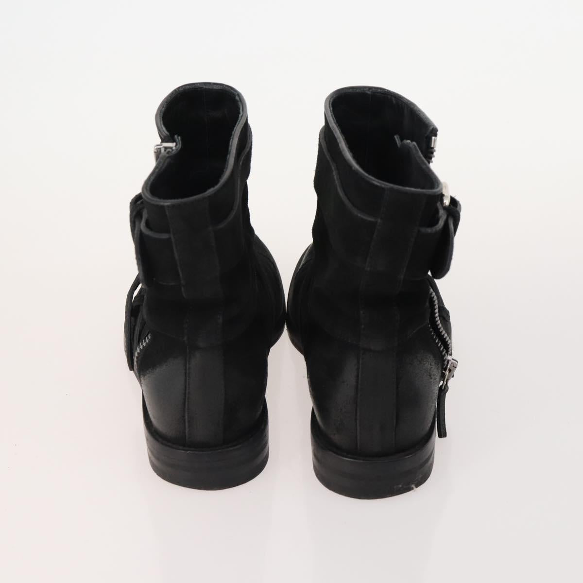 GUCCI Shoes Leather 4 Set Black Brown Auth 174779