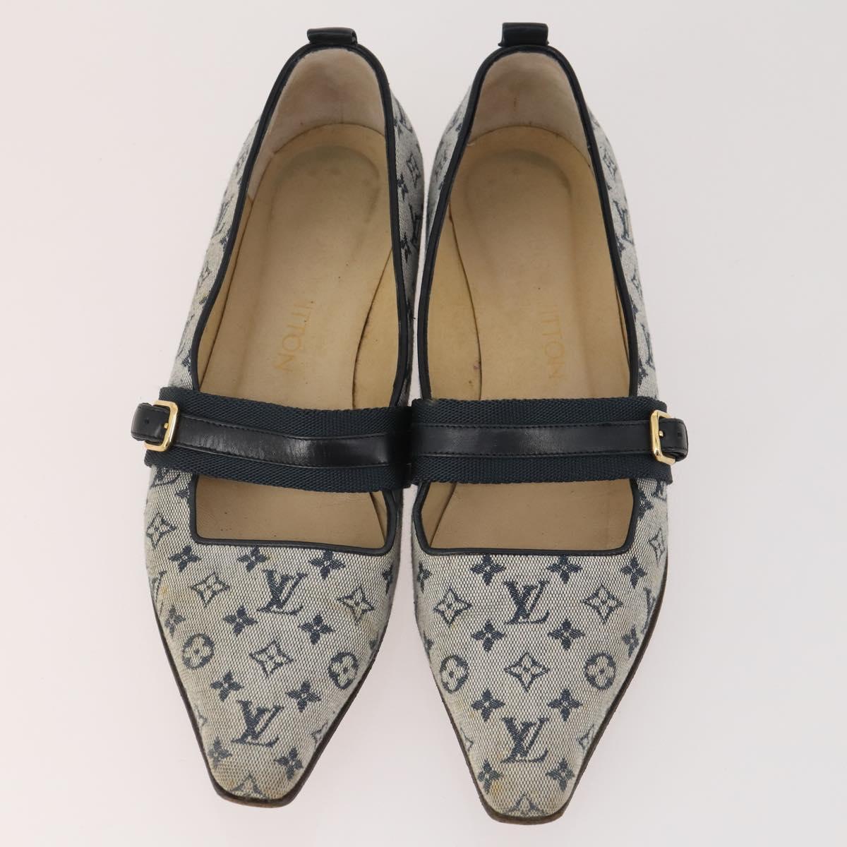LOUIS VUITTON Monogram Mini Shoes Leather 5 Set Black Beige Navy LV Auth 174780