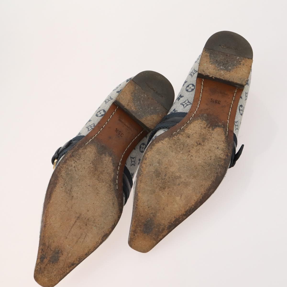 LOUIS VUITTON Monogram Mini Shoes Leather 5 Set Black Beige Navy LV Auth 174780