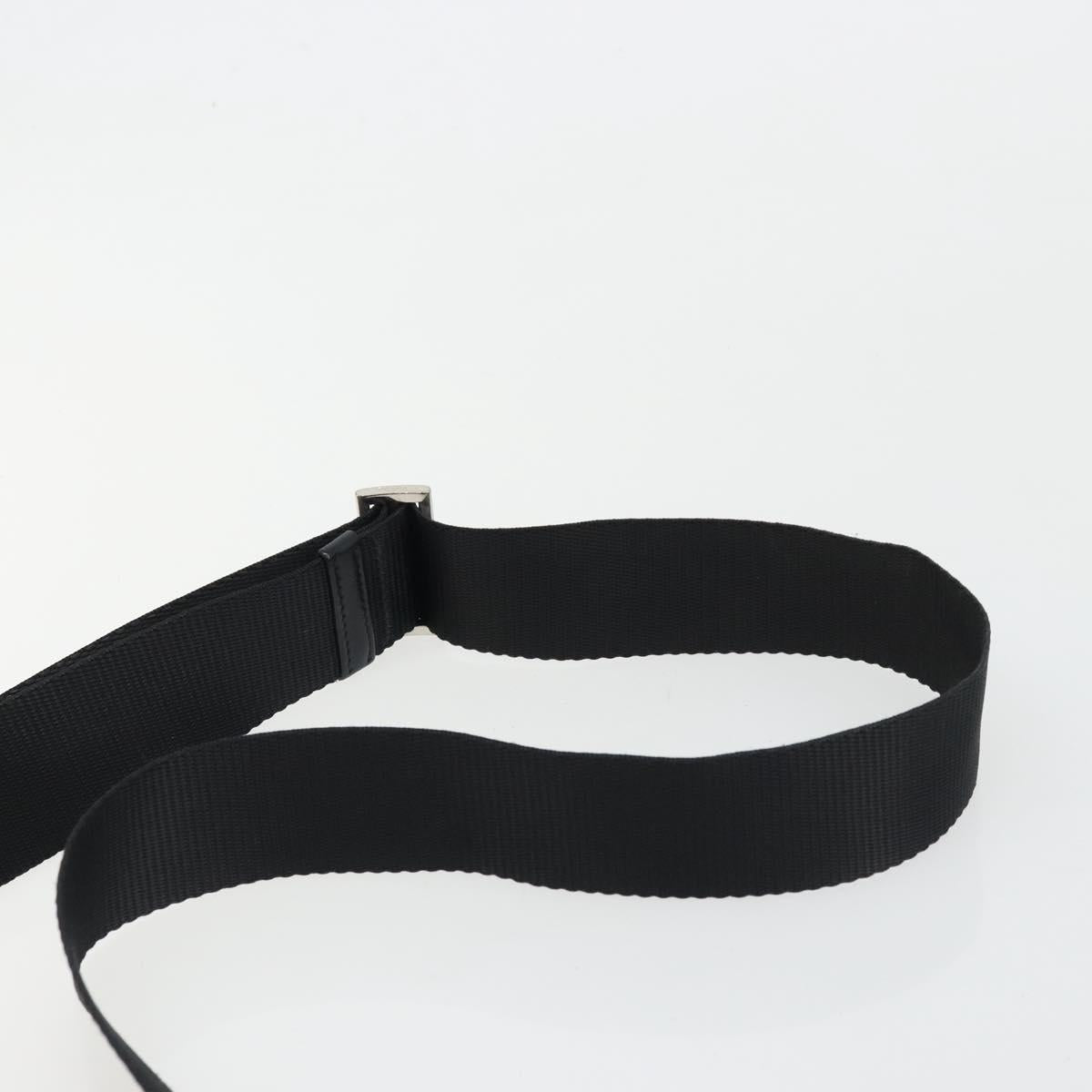 PRADA Shoulder Bag Nylon Black Silver Auth 174852