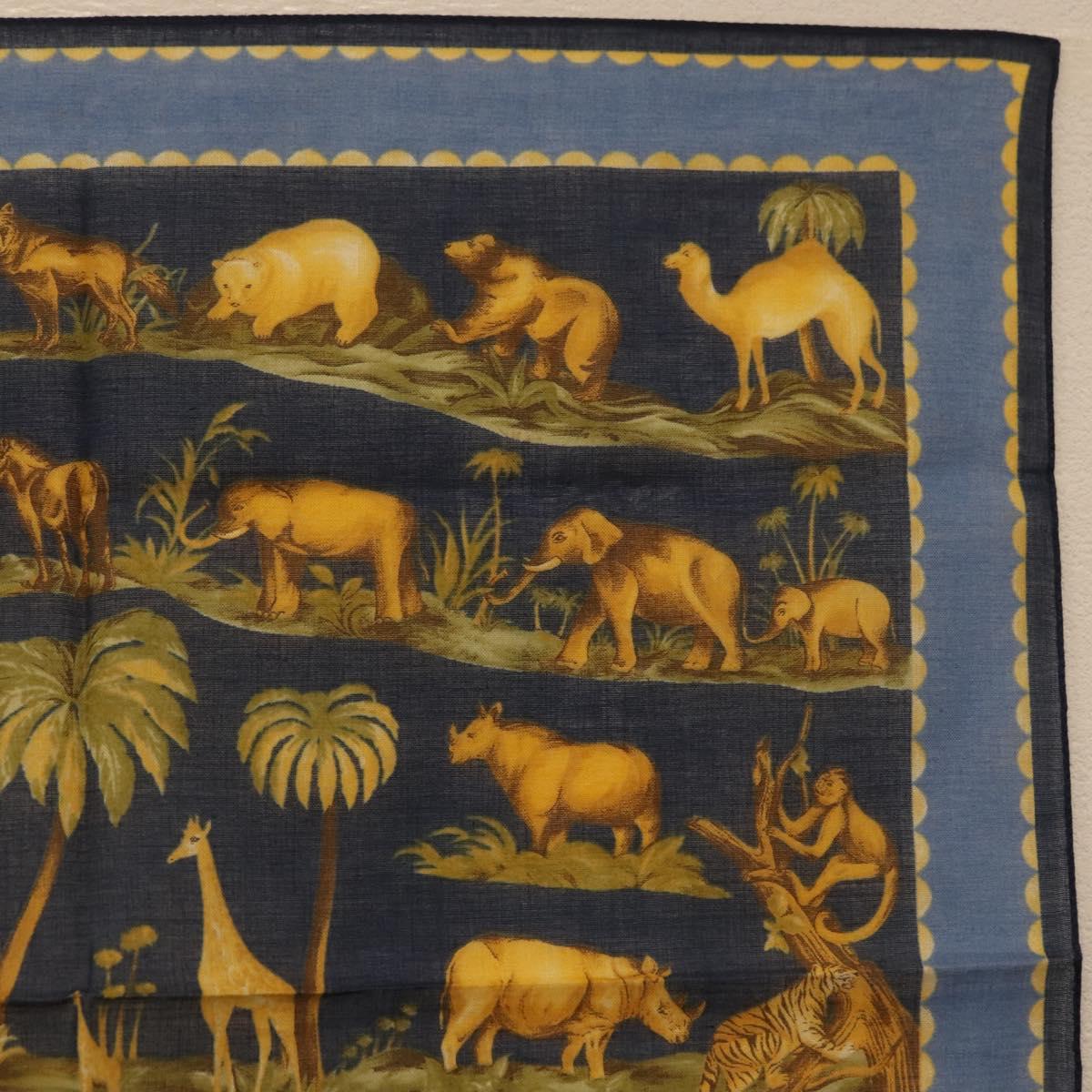 Salvatore Ferragamo Scarf Cotton Blue Auth 174899A