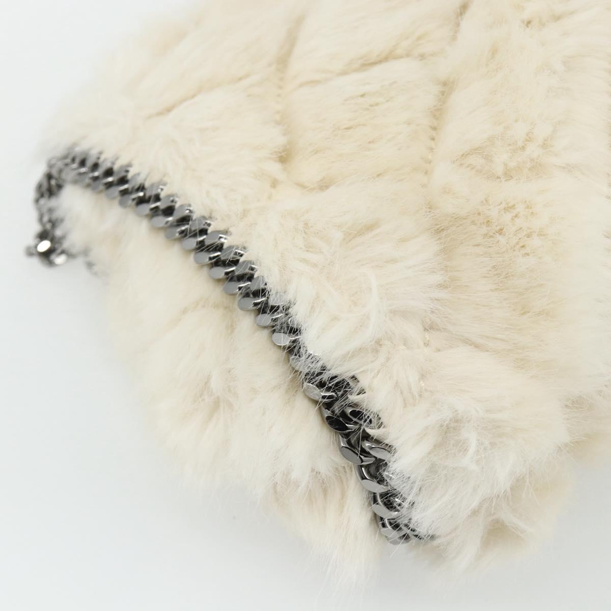 Stella MacCartney Falabella Tote Bag Fur 2way White Silver Auth 174918A