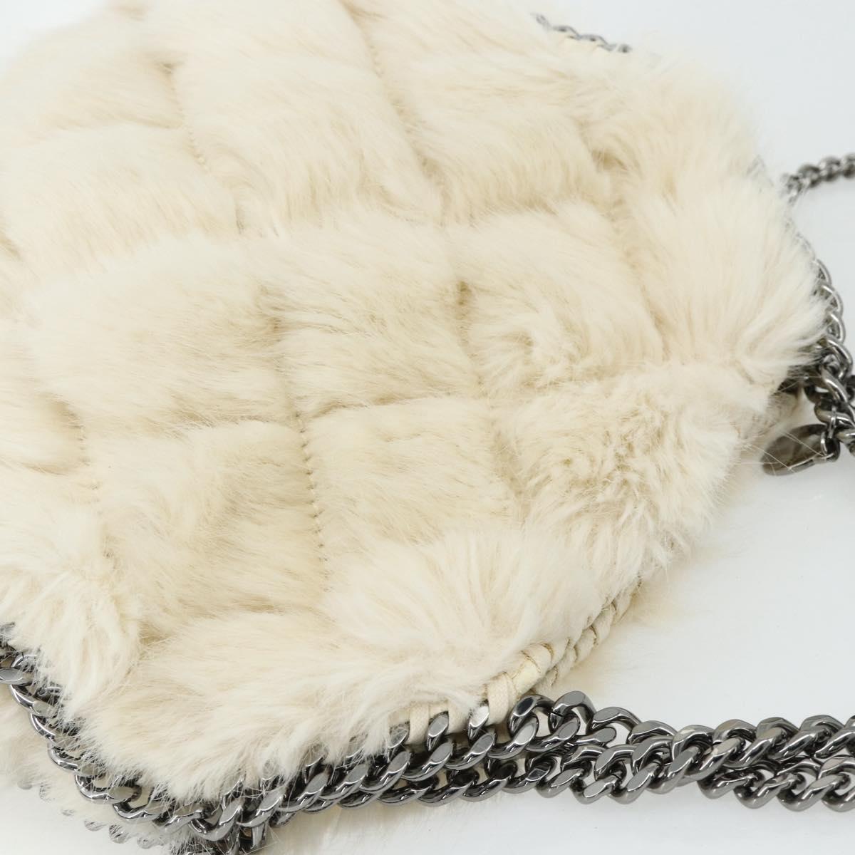 Stella MacCartney Falabella Tote Bag Fur 2way White Silver Auth 174918A