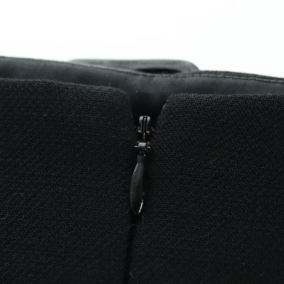 CELINE Skirt Wool Black Auth 174923A