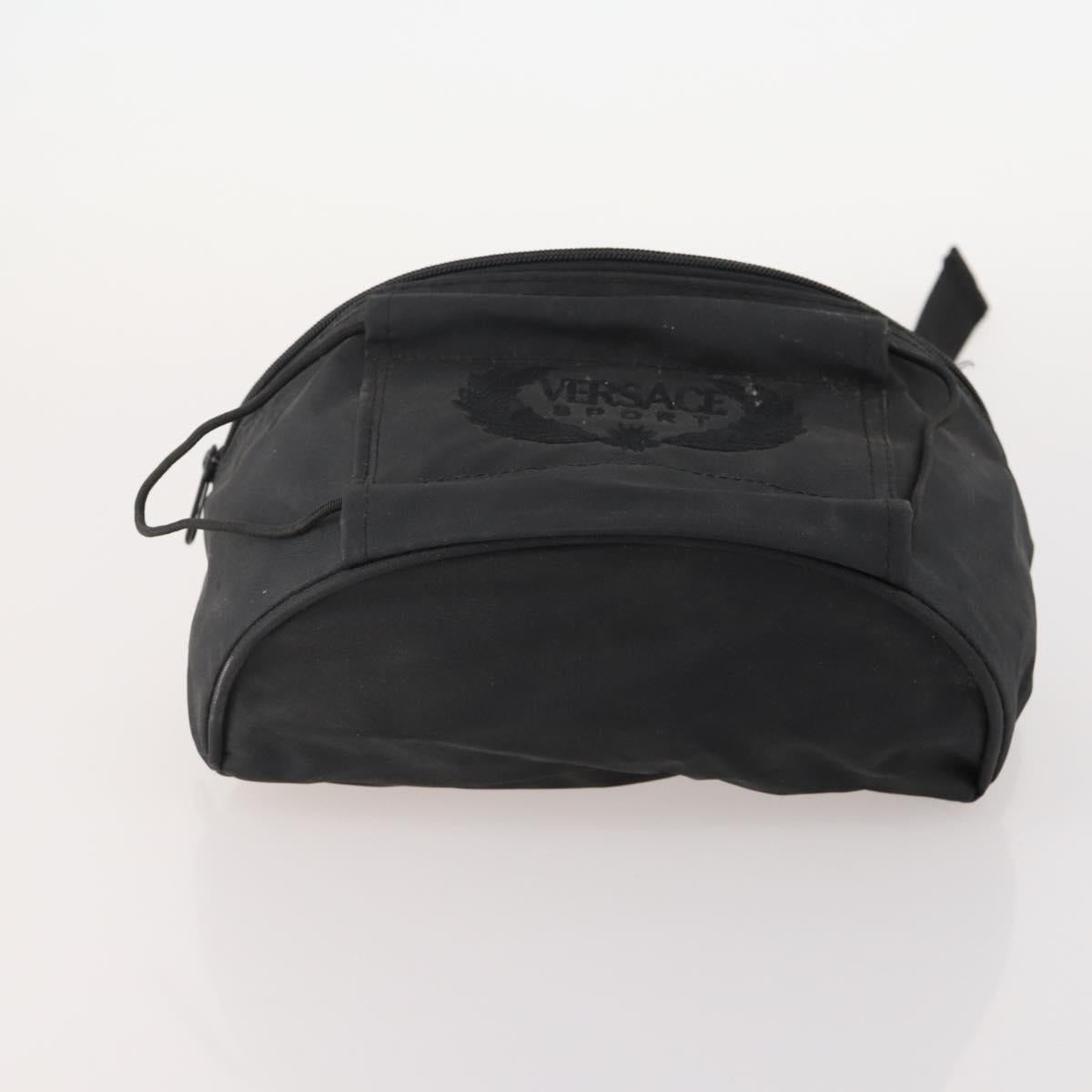 Gianni Versace MCM Saint Laurent Bag Nylon Leather 4 Set Black Navy Auth 174946