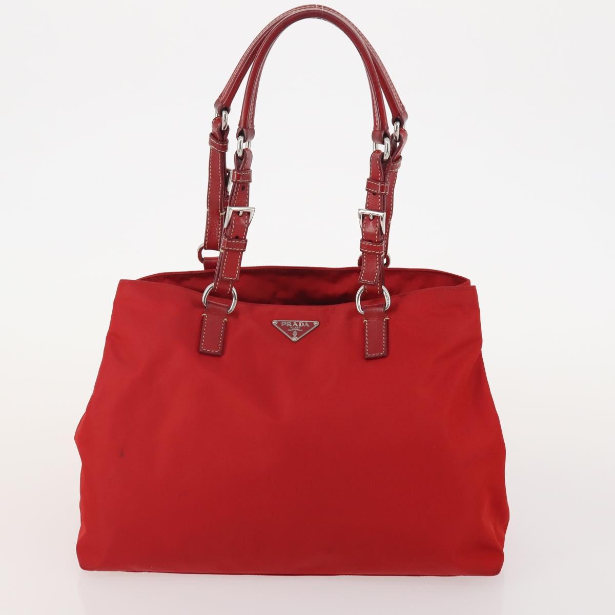 PRADA Hand Bag Nylon 5 Set Green Beige Red Auth 174971